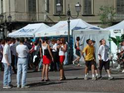 Una manifestazione in piazza...