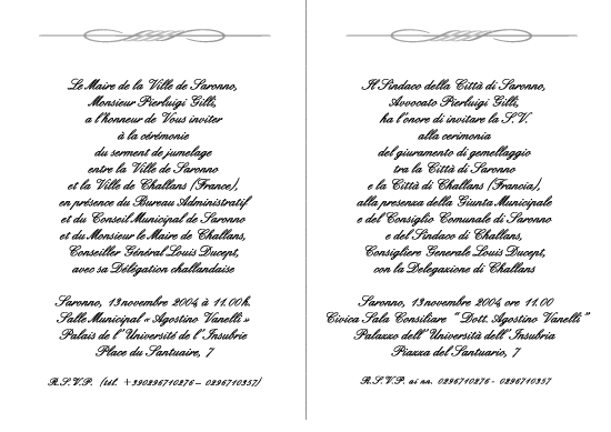 Invito alla cerimonia del giuramento 2