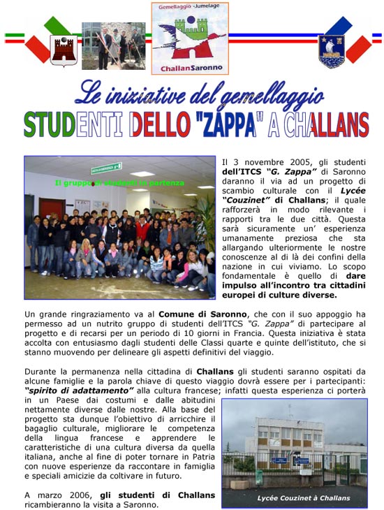  	Studenti dello Zappa a Challans